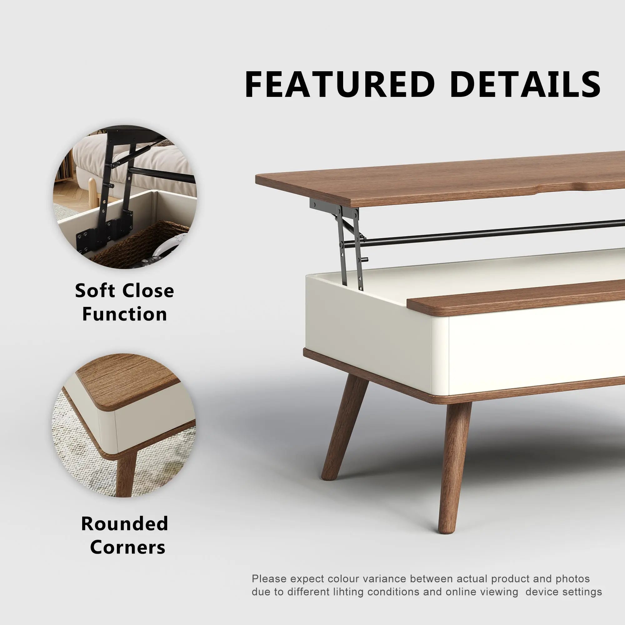 brown and white coffee table features - aspvo home