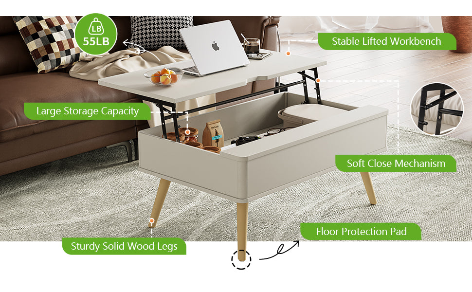 white lifting up coffee table explanation | aspvo home