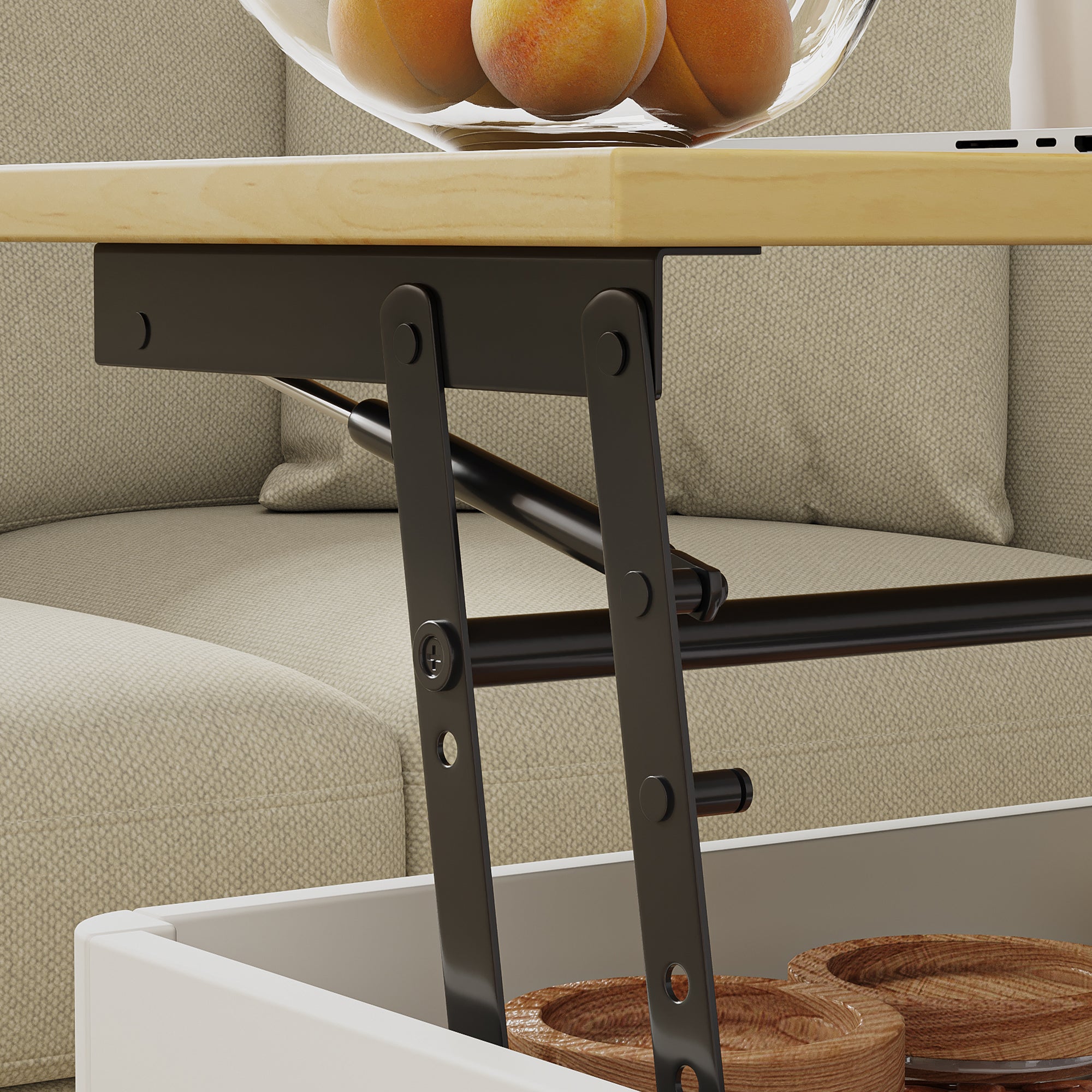 wood block coffee table lifting mechanism | aspvo home